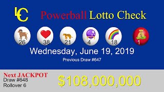 June 22, 2019 - Powerball Draw #648 Lottery Hot Numbers Strategy