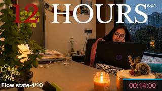 LIVE l 14-Hours study with me l life in invisible hours🌧️🕯️rain-lo-fi l (PART-1)