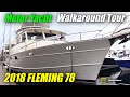 2018 fleming 78 classic yacht  deck engine room and interior walkaround  2018 flibs