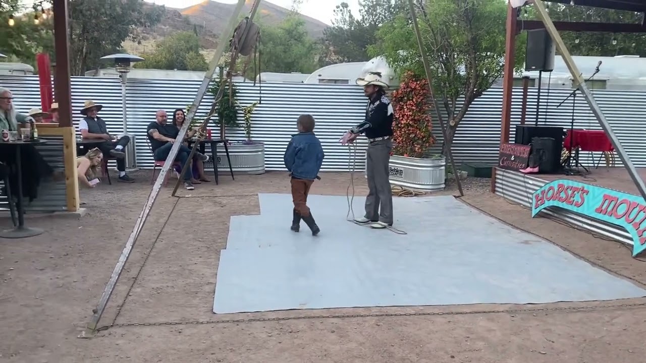 Roping at Dots Diner by The Horses Mouth Circus