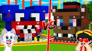 ¡BASE SEGURA de FREDDY vs BASE SEGURA de HUGGY WUGGY! 🏠😂 Minecraft BUILDTUBERS con los Panas