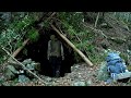 SOLO BUSHCRAFT OVERNIGHT - NATURAL SHELTER, SPOON MAKING, JAPANESE FOOD