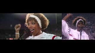 I Wanna Dance with Somebody comparison vs real footage of Star Spangled Banner