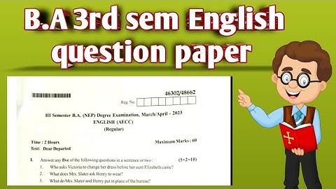 BA third sem English question paper  #education #2ndpuc #b #nep #ba