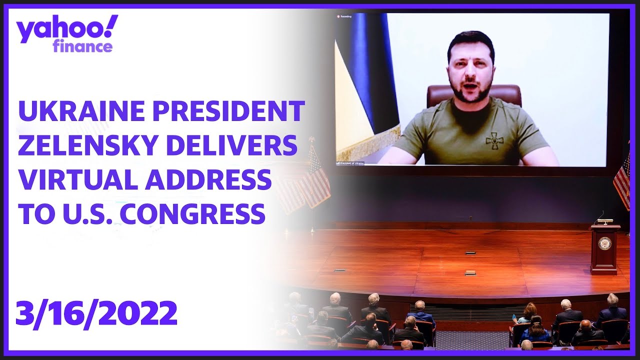 Ukrainian President Zelensky delivers virtual address to United States ...