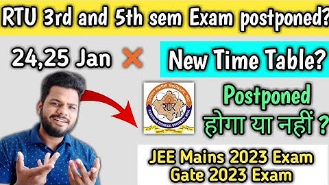 RTU 3rd and 5th sem exam postponed ? 😱| RTU 3rd and 5th sem new Time table? | RTU exam Update