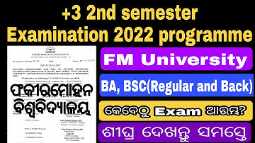 FM University 2nd semester examination(Regular and Back) revised programme 2022// Fm university 2022