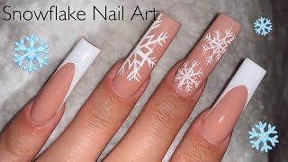 Snowflake Nail Art and Deep French | Winter Nails | Safiya Jordan