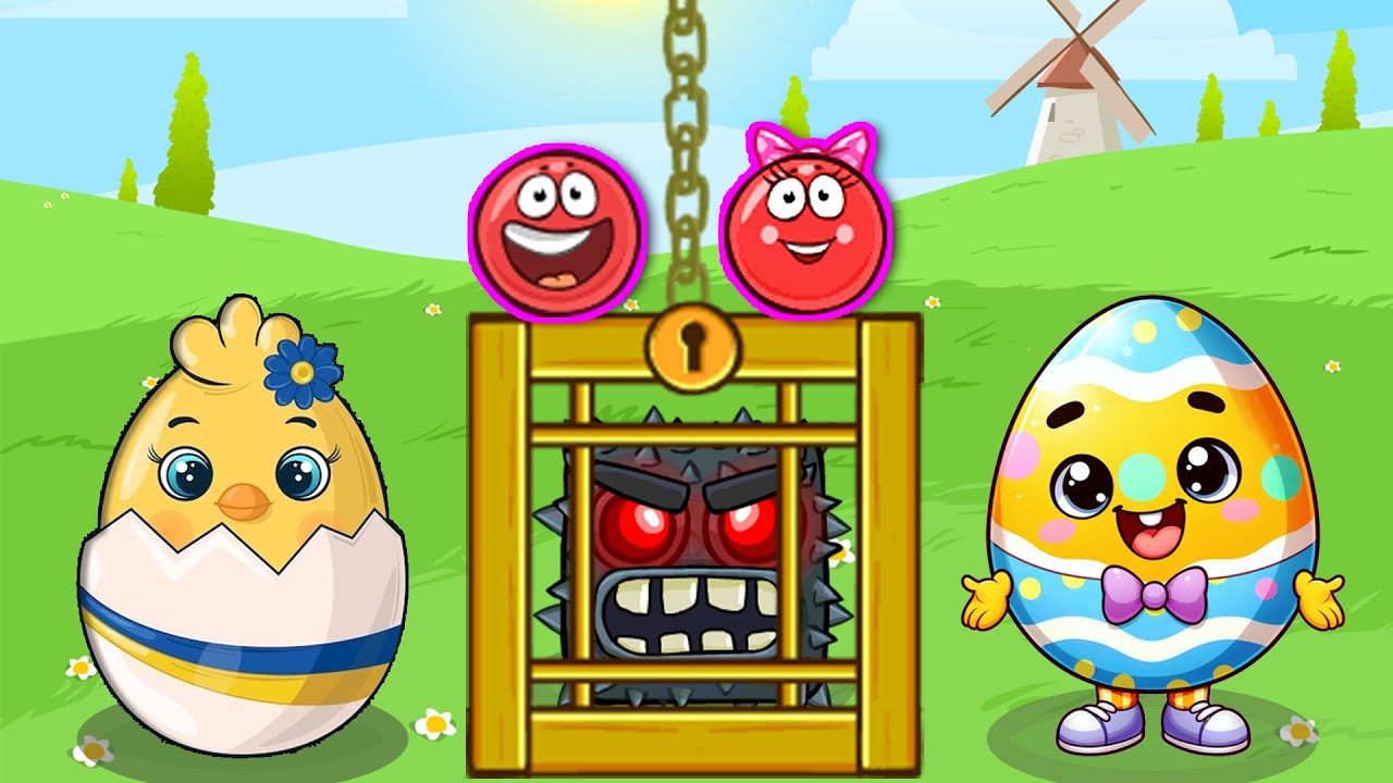 Red Ball 4 vs Egg Ball Mini Boss vs Big Boss Fight Mixup Part 7