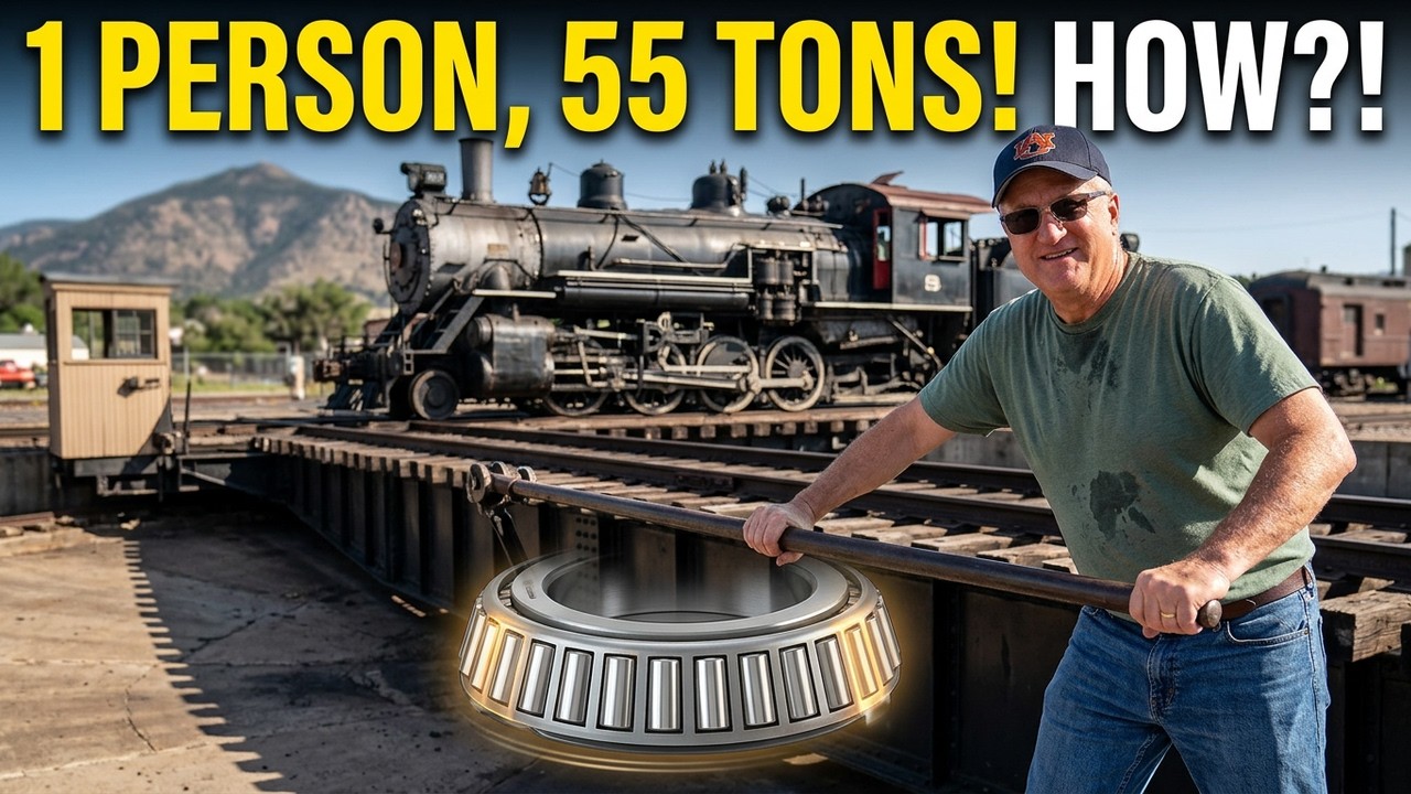 Train Turntable Steam One Person, 55 Tons, a Lever - How Train Turntables Actually Work - YouTube