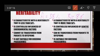 Heritability and EBV. Grade 12 Agricultural Sciences Genetics Heritability And Breeding Value