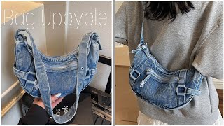 Bag Shoulder With Zipper How To Make Simple Bag Upcycle Crafs Ideas Denim Bags