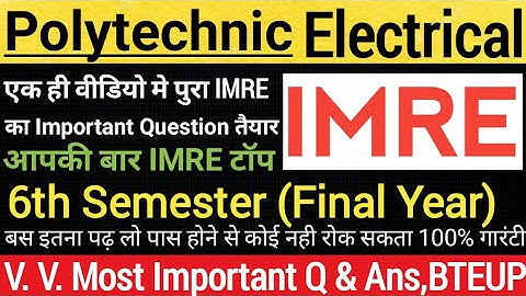 IMRE polytechnic 6th semester Important Question 2022-23 पुरा Complete #bteup #polytechnic #imre
