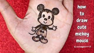 Cute and easy Mickey Mouse mehndi design | how to draw Mickey Mouse | Mehndi Creations