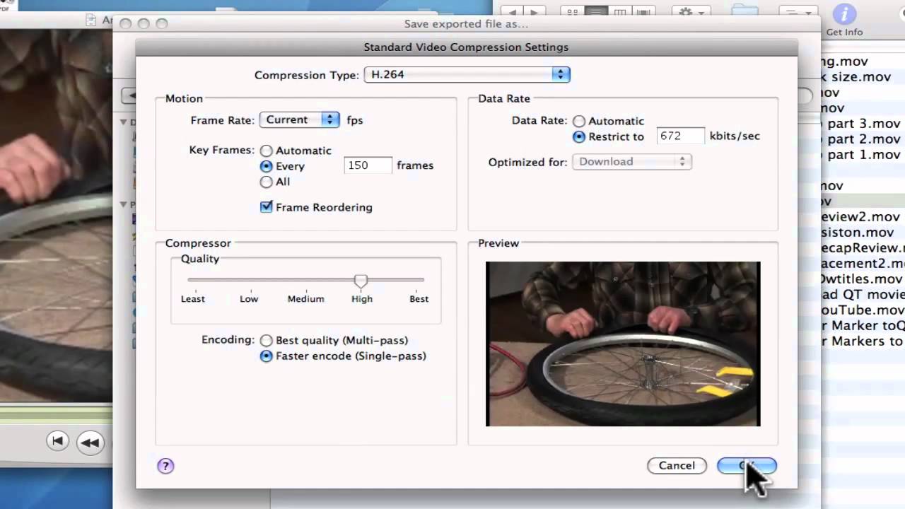 Export Quicktime to Small email Quicktime - YouTube