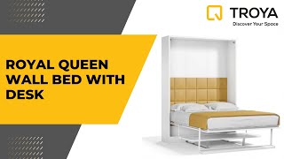Troya - Royal Queen Wall Bed With Desk - Multimo