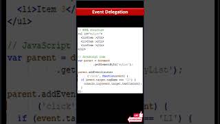What is Event Delegation in JavaScript | Interview Questions #shortsvideo #shorts #youtubeshorts