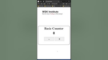 Basic Counter | HTML, CSS, JavaScript | #mskwebproject-38 #mskinstitute