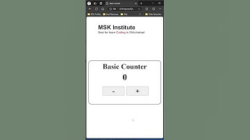 Basic Counter | HTML, CSS, JavaScript | #mskwebproject-38 #mskinstitute