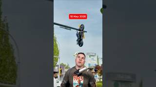 A Motorcycle Accident Resulted In The Bike Being Lodged and Stuck On A Traffic Light in BC