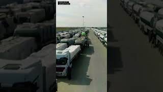 Drone Aid And Fuel Trucks Lined Up At Egypts Rafah Crossing Ahead Of Entry Into Gaza