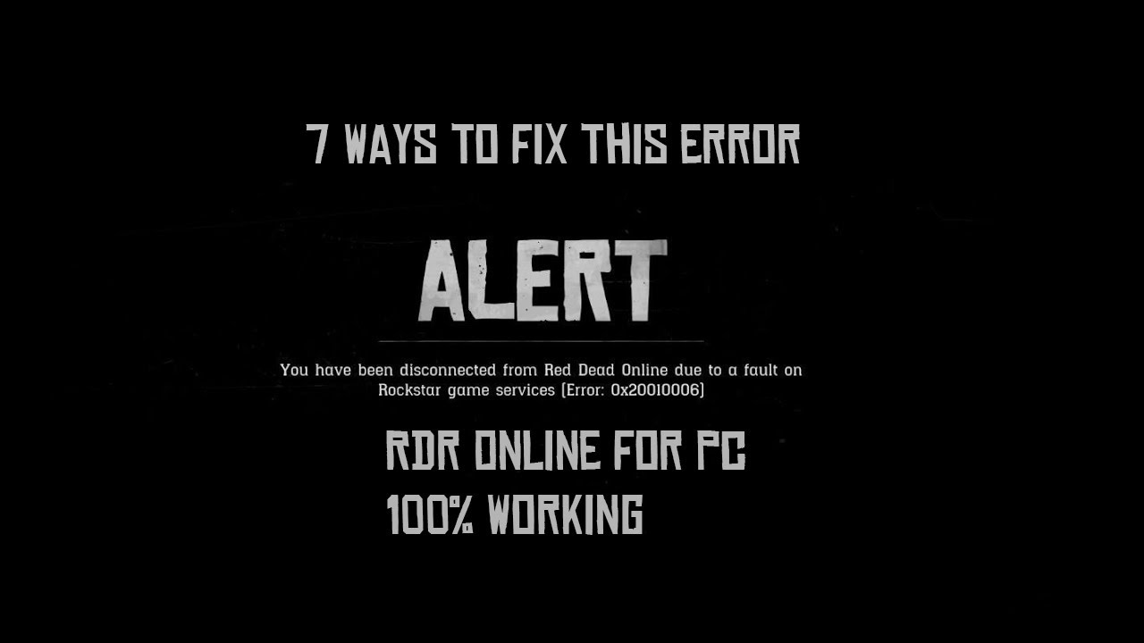 Red Dead Online error 0x20010006 fix | 7 different Methods - YouTube