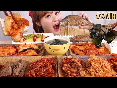 ASMR Mukbang｜집밥먹방 3탄!! 10가지 반찬과 함께 먹어보았어요~~~^^*