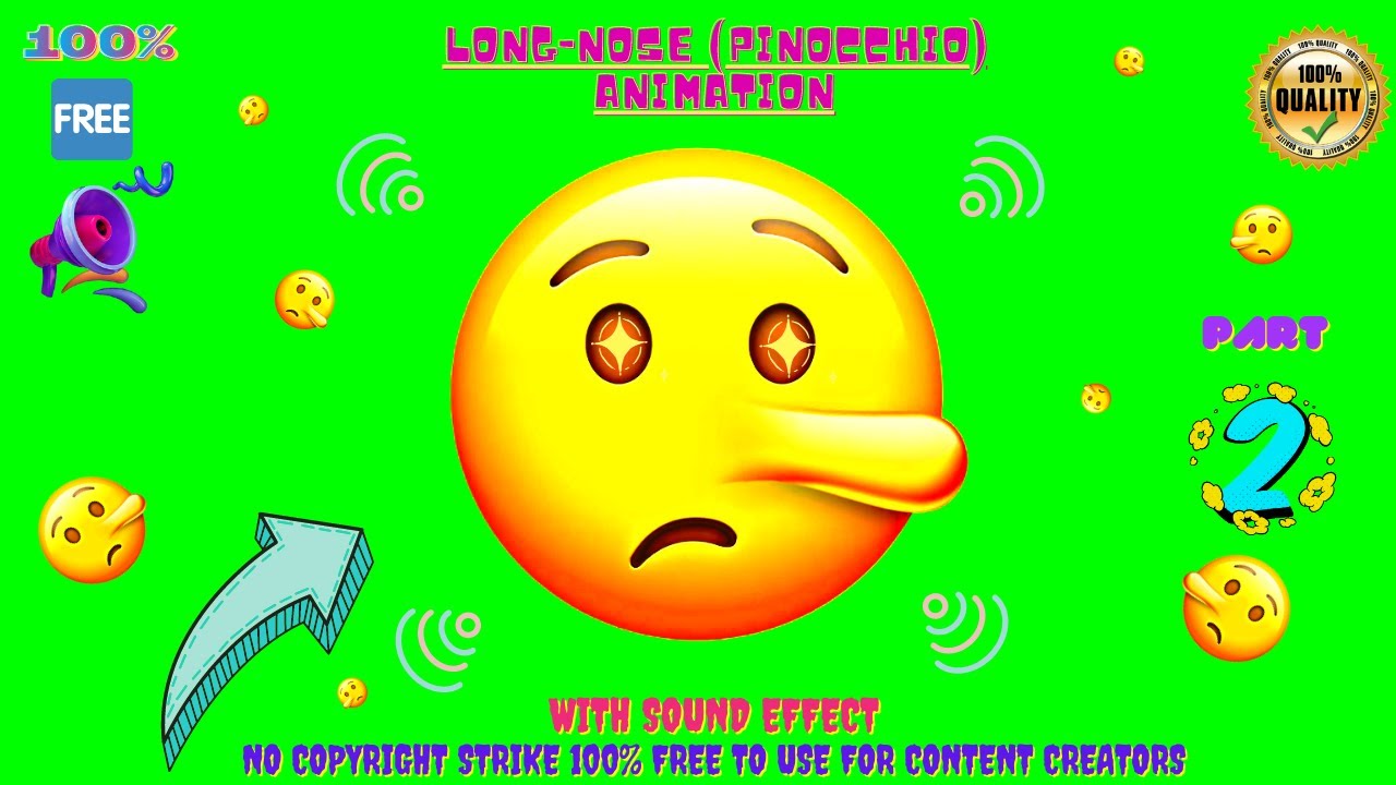 Long Nose🤥/Lying Face Animation With Sound Effect🔊No Copyright Strike ...
