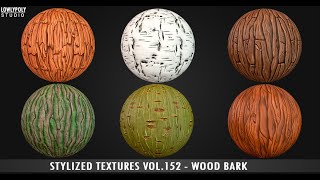 Stylized Bark Wood Vol.152 - Hand Painted Textures Stylized Bark Wood Vol.152 - Hand Painted Textures