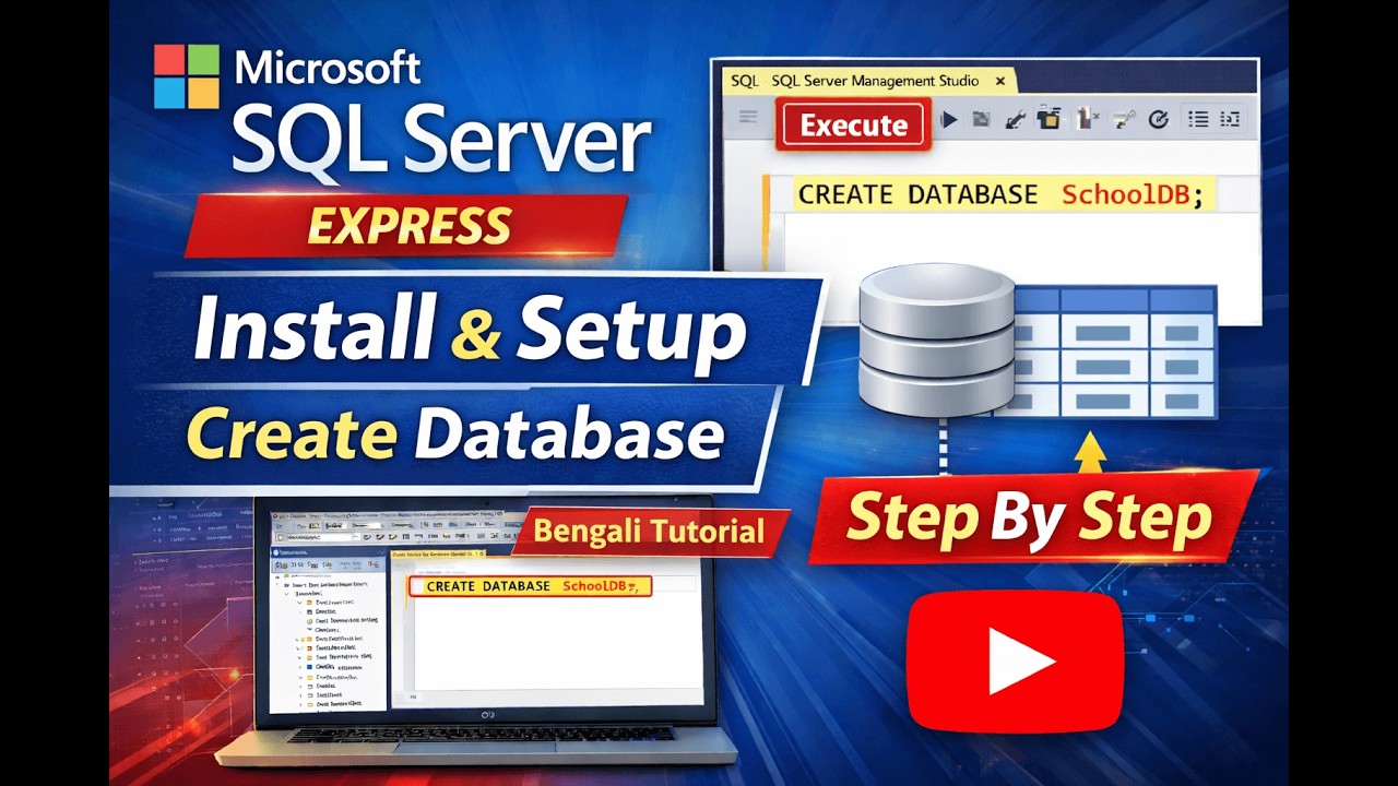 Microsoft SQL Server Express Install & Create Database | Step by Step ...