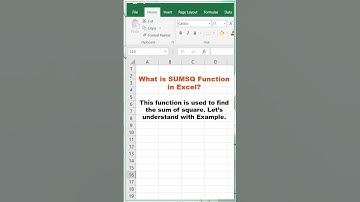 Day 54/100 | SUMSQ Function in Excel | Excel Function | #youtubeshorts #shorts #excelfunctions