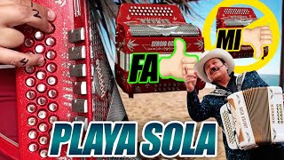 Video thumbnail of "Playa Sola acordeon de FA pero en tono de SOL (Con adornos)"