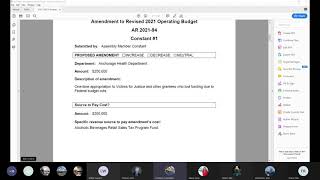 Worksession re:  FY2021 Proposed Budget Revisions and Tax Levies... - April 23, 2021