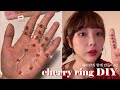 체리 비즈 반지 만들기 (매듭 짱짱하게 짓는 꿀팁! 방법 공유) / cherry beads ring making tutorial - gyulfactory