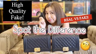 Chanel Le Boy High Quality Fake Bag Comparison ( REAL VS FAKE ) Bag Talks  by Anna 