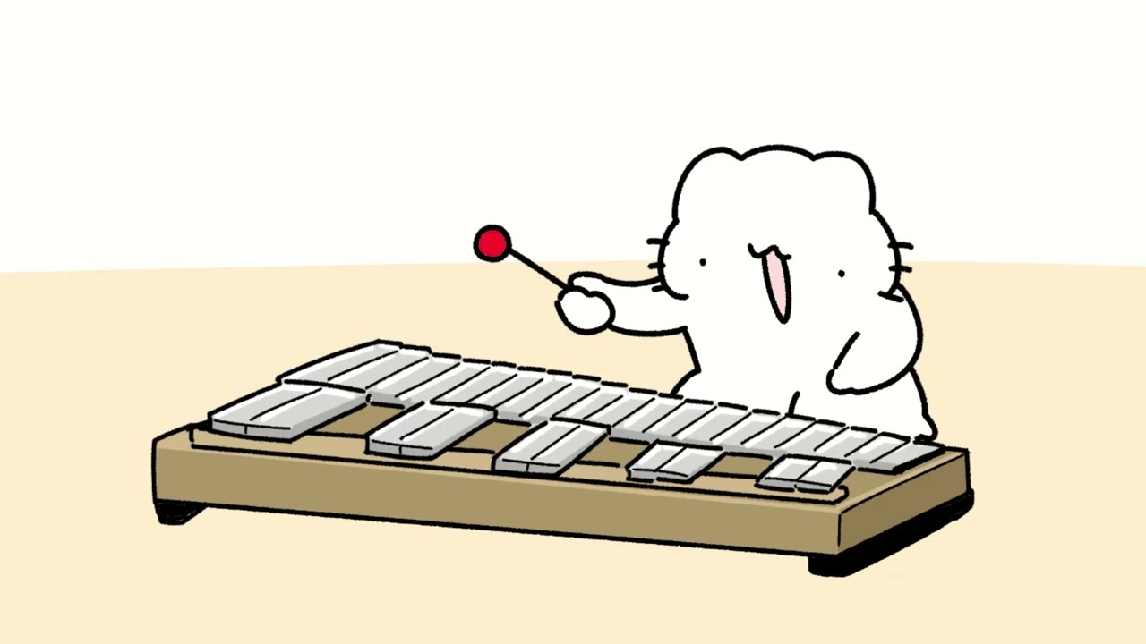 鉄琴を奏でるネコ