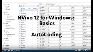 NVivo 12 for Windows Basics #2:  Autocoding