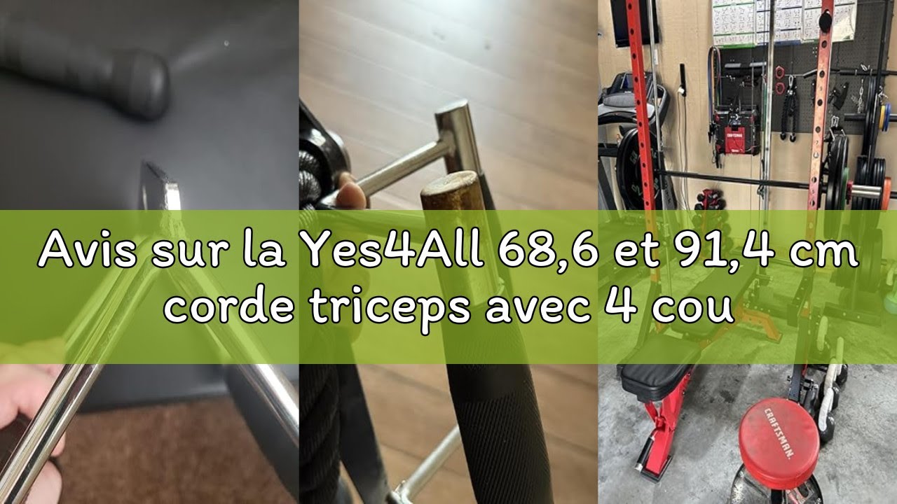 Yes4All Corde Triceps 68,6 Cm Et 91,4 Cm - Accessoire Musculation Fitness Avec Poignées