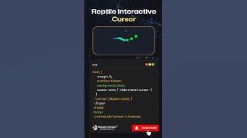 Reptile Interactive Cursor  in HTML/CSS/JS! #Shorts #viral #webstarinfotech #ytshortvideo