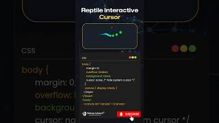 Reptile Interactive Cursor  in HTML/CSS/JS! #Shorts #viral #webstarinfotech #ytshortvideo