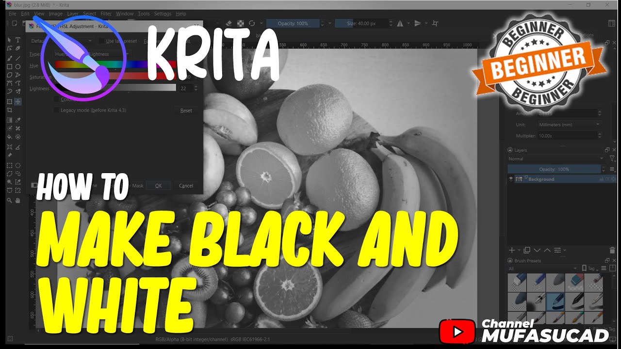 Krita How To Make Black And White