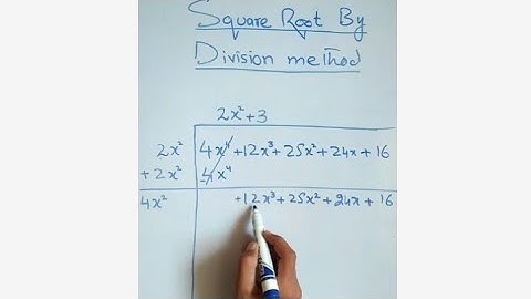 Square root of an algebraic expression part 1 (by division method)