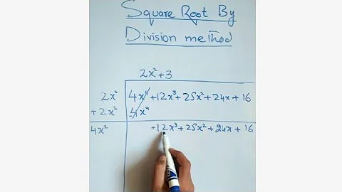 Square root of an algebraic expression part 1 (by division method)