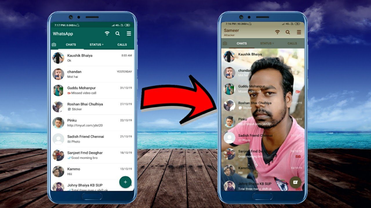 #Use Gbwhatsapp-How To Change Whatsapp Home Screen Photo 100% Working Only Use Gbwhatsapp