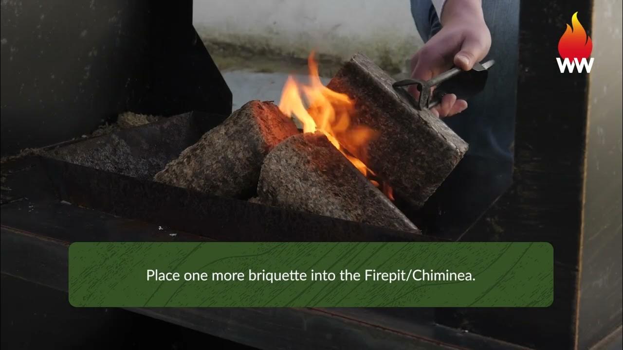 How to light a Fire pit or Chiminea with WillowWarm Briquettes YouTube
