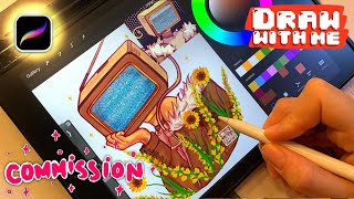 Draw With Me | Commission Art ASMR | Procreate Process🌻🌼