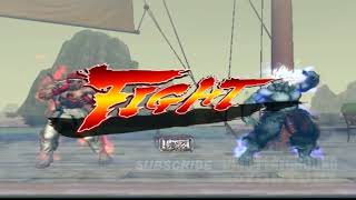 EVIL RYU(white) vs ONI(black) at morning mist bay south asia ULTRA STREET FIGHTER 4 ARCADE EDITION