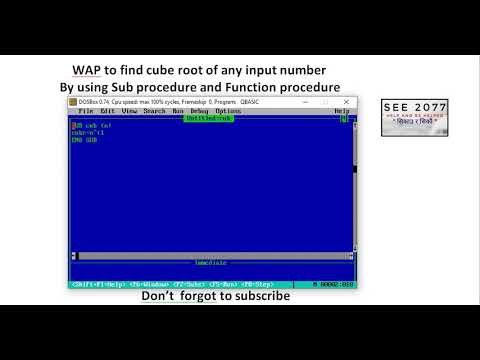 WAP to find cube root of any input number By using Sub procedure and ...