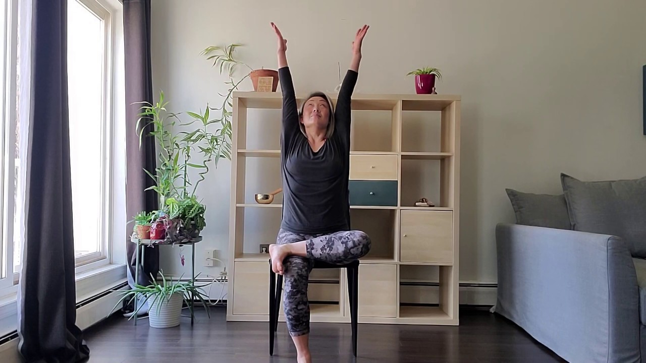 Yoga Break | 10 minute chair flow | Red Owl Yoga with Eileen