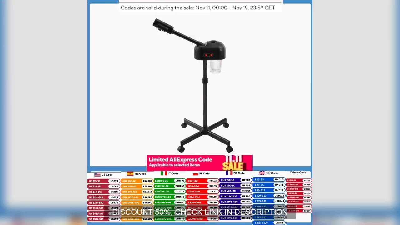 750ML Professional Facial Steamer, Adjustable Skin Care Equipment, Nano Atomization Steamer for Salo